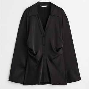 NWT H&M drapey black button down